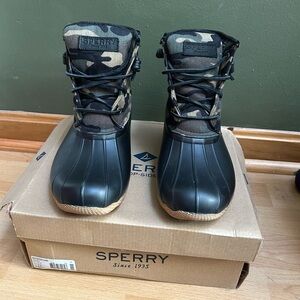 Sperry Black and Camouflage Winter Boots